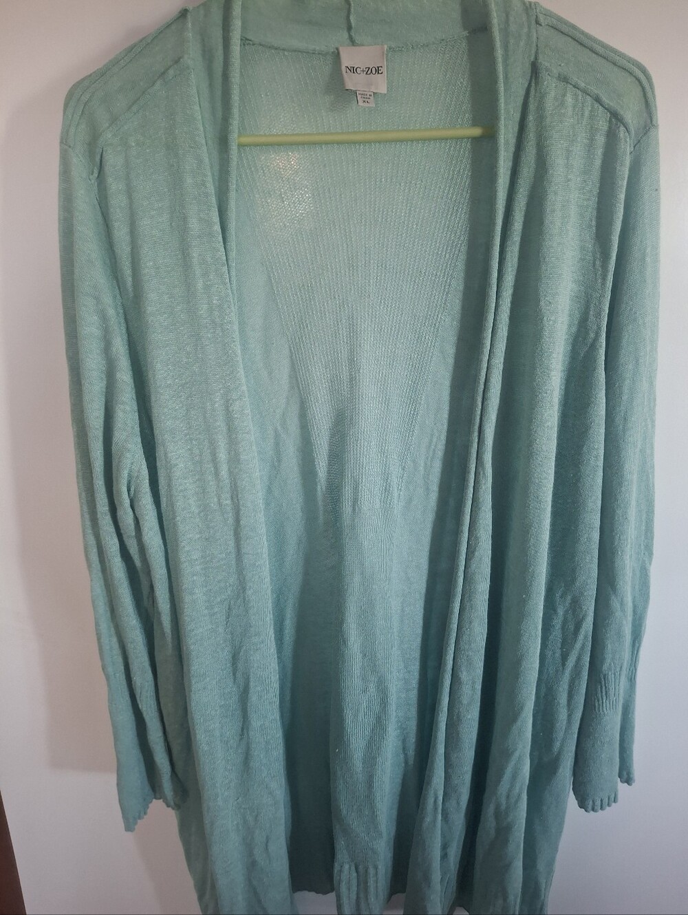 NIC+ZOE Seafoam Open-Front Women's Cardigan